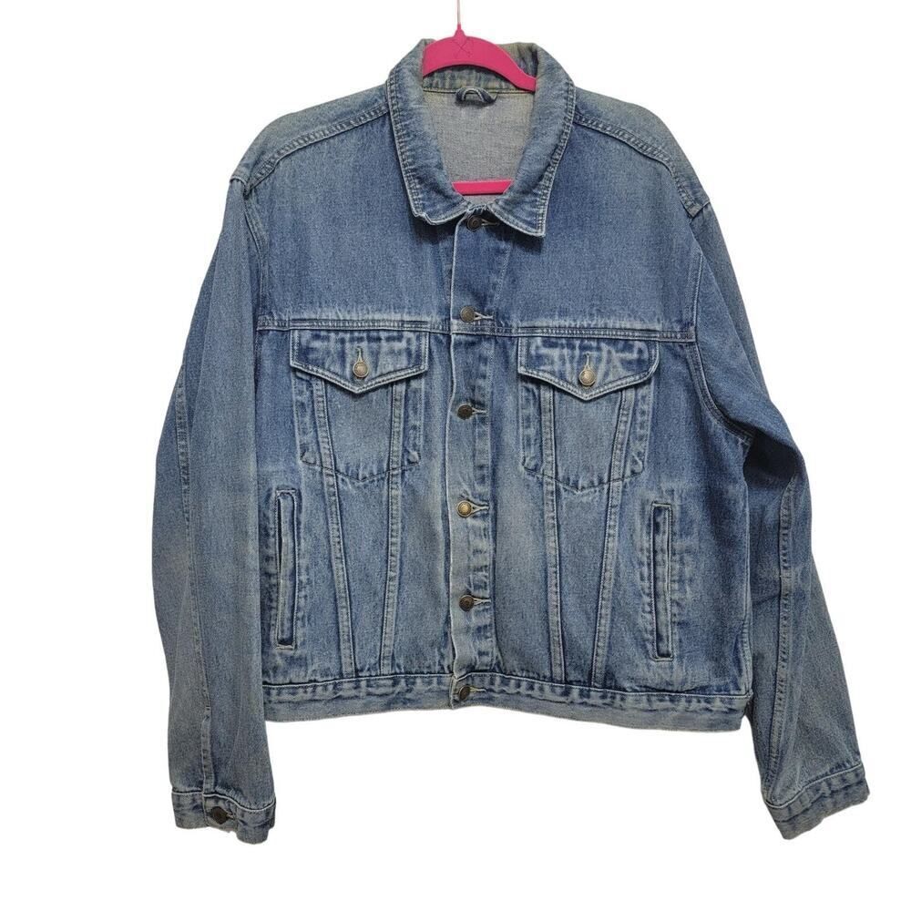 Jinglers Vintage Faded Denim Jean Jacket Size XL
